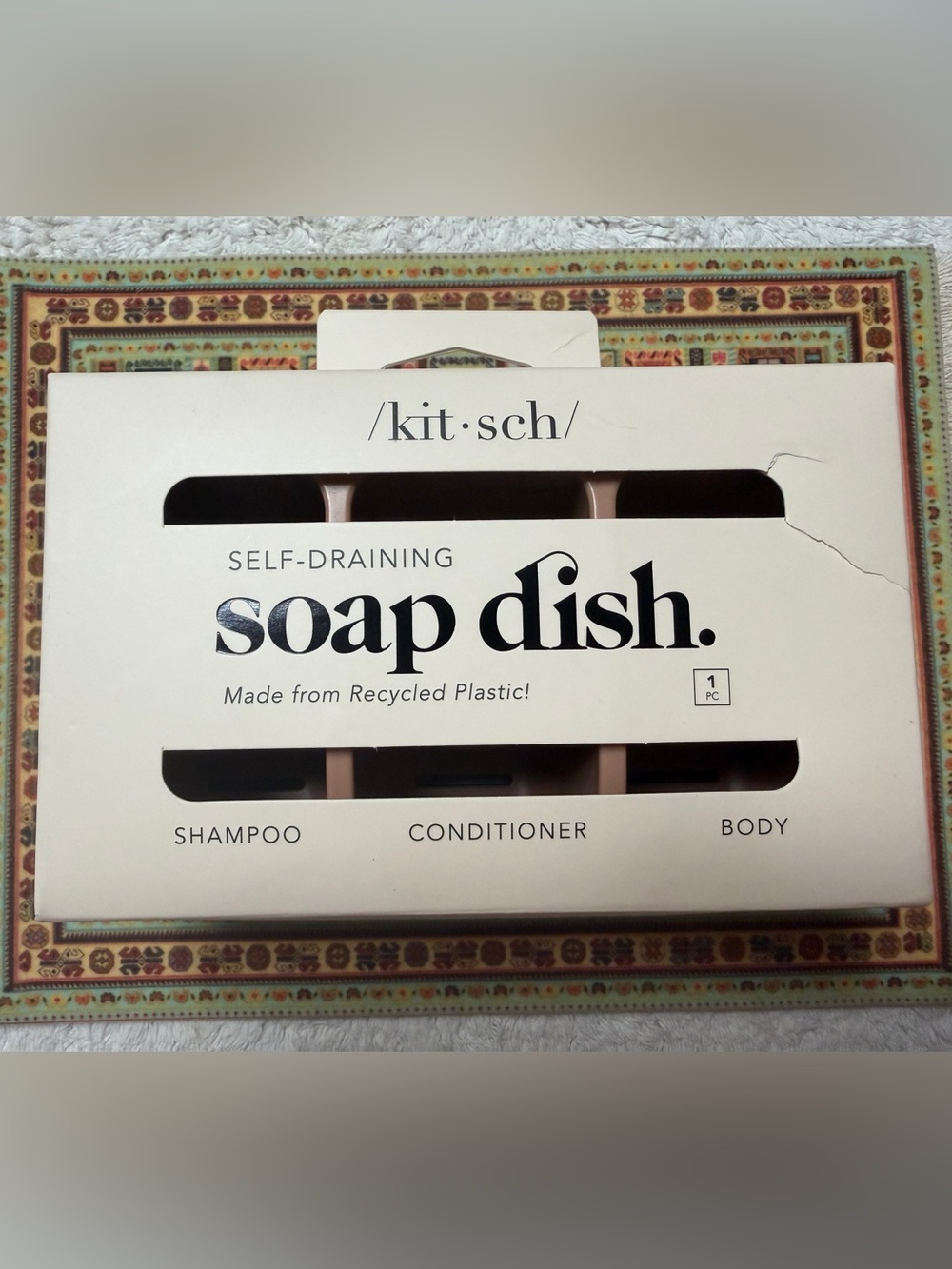 NWT Kitsch Terracotta Self-Draining Soap Dish